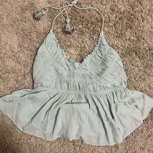 Free People Pale Mint Green Halter Tank Top